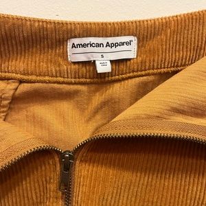 brown corduroy zip mini skirt